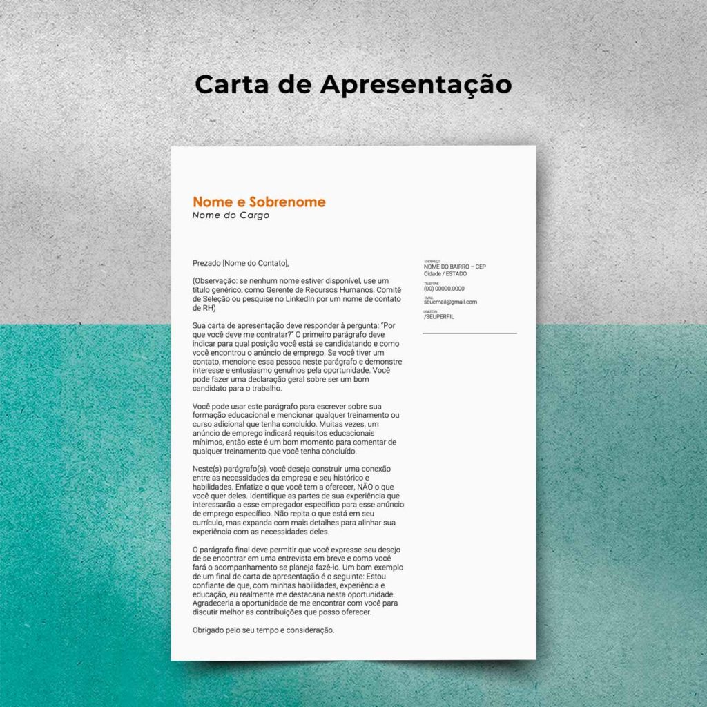 Carta de apresentação proativa